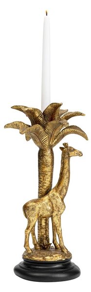 Dekorativní svícen ve zlaté barvě Kare Design Giraffe Palm Tree, výška 35 cm