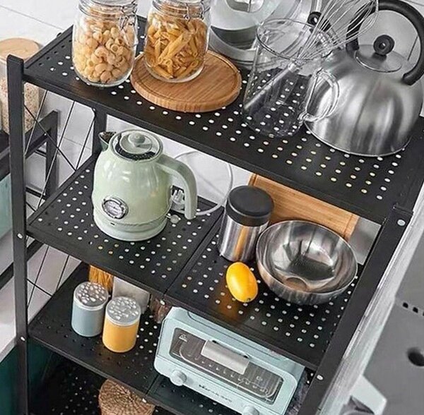 TP Living Skládací kuchyňský regál AZIONE 72x87 cm černý