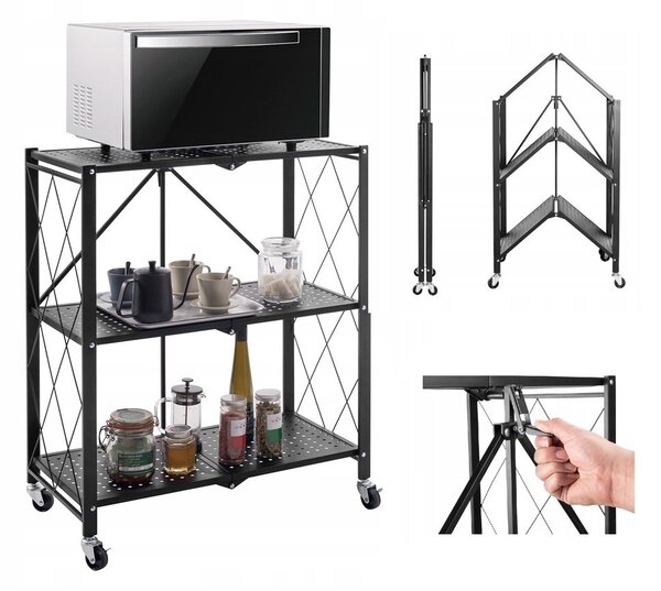 TP Living Skládací kuchyňský regál AZIONE 72x87 cm černý