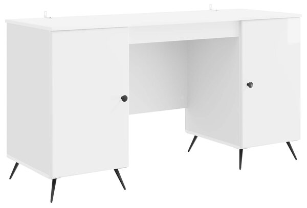 Stůl Bílá s vysokým leskem 142,5 x 50 x 75 cm Kompozitní dřevo 3414634