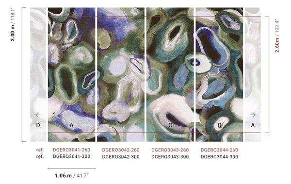 Abstraktní obrazová tapeta, zelená, šedá, Akvarel, DGERO3042-260, Erosion, Masureel