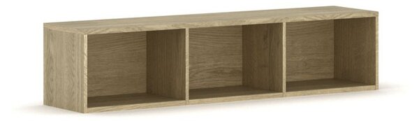 Nástěnná knihovna INTEGRO, 465 x 1750 x 400 mm, 3 police, dub přírodní
