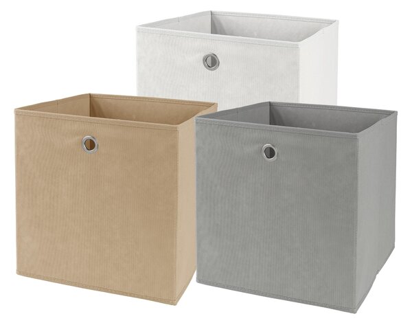 SKLÁDACÍ KRABICE, kov, textil, papír, 32/32/32 cm Landscape - Boxy do regálů & krabice do regálů