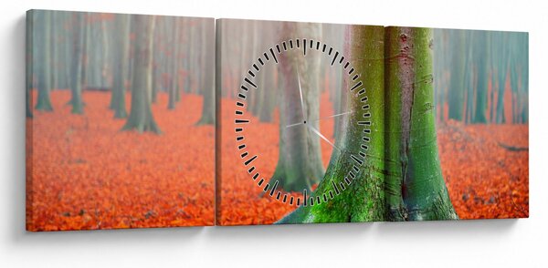 Obraz stromů (s hodinami) (90x30 cm)