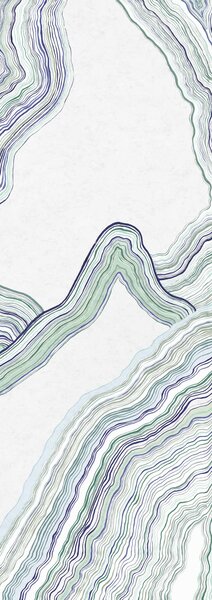 Abstraktní vliesová obrazová tapeta na zeď, zelená, modrá, Pruhy, DGERO1043-260, Erosion, Masureel