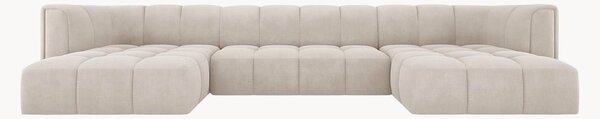 Panoramatická pohovka Francesca Beige & Black, 5místná