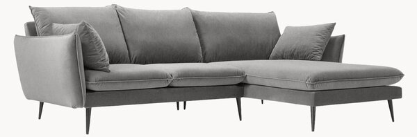 Rohová pohovka Elio Light Grey & Black I, 5místná