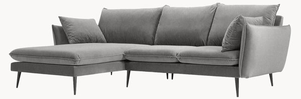 Rohová pohovka Elio Light Grey & Black I, 5místná