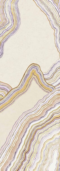 Abstraktní vliesová obrazová tapeta na zeď, fialová, žlutá, Pruhy, DGERO1033-260, Erosion, Masureel