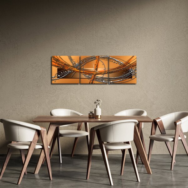 Abstraktní obraz (s hodinami) (90x30 cm)