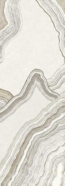 Abstraktní vliesová obrazová tapeta na zeď, šedá, hnědá, Pruhy, DGERO1023-260, Erosion, Masureel