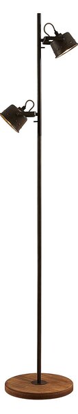 Lindby Rubinjo stojací lampa dřevěná noha 2 zdroje