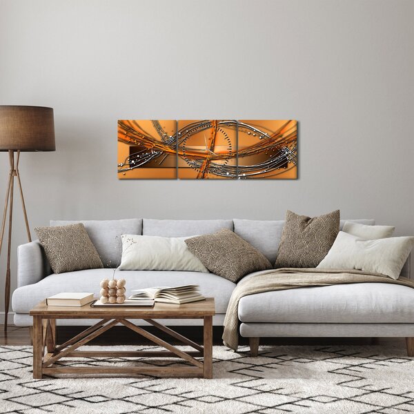 Abstraktní obraz (s hodinami) (90x30 cm)