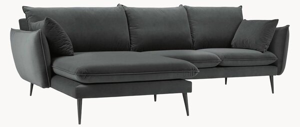 Rohová pohovka Elio Blue Grey & Black I, 5místná
