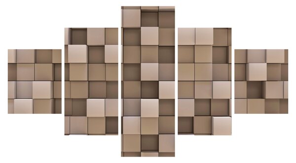 Obraz - Béžové krychle (125x70 cm)