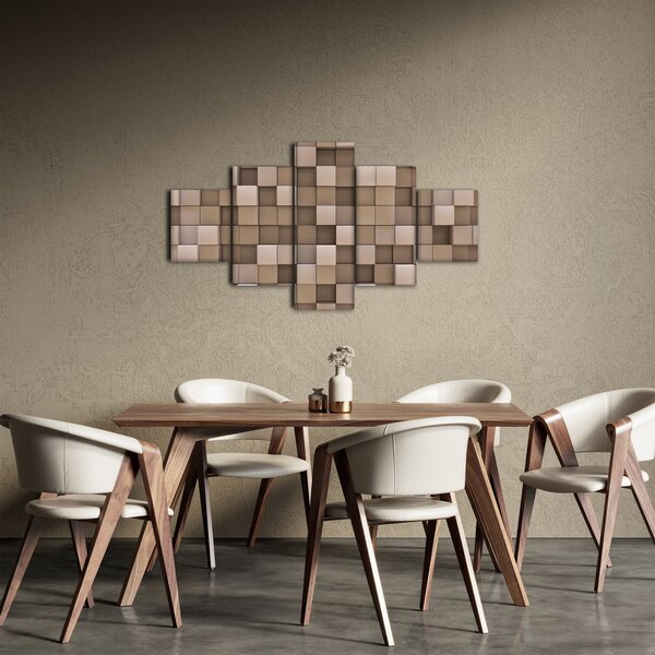 Obraz - Béžové krychle (125x70 cm)