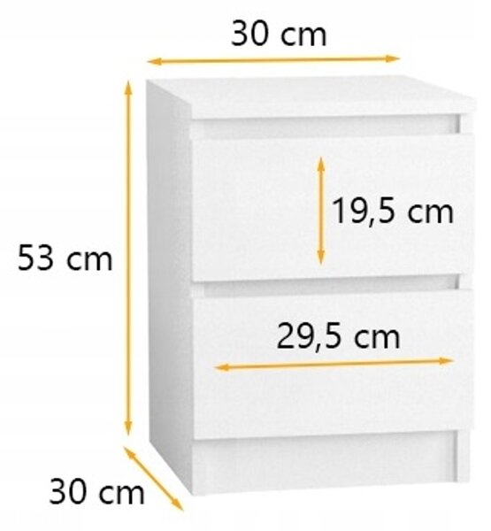 Noční stolek 30/2 cm Bílá