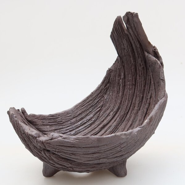 E-bonsai Keramická Skořápka 13,5 x 11 x 14 cm hnědá