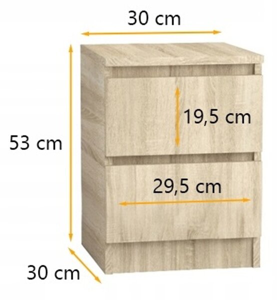 Noční stolek 30/2 cm Bílá