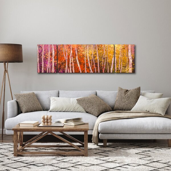 Obraz barevného lesa (170x50 cm)