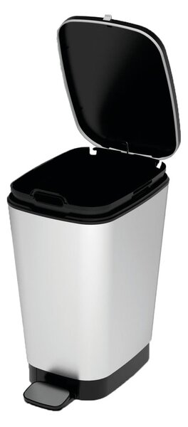 Nášlapný plastový odpadkový koš ve stříbrné barvě 25 l Chic Bin – KIS
