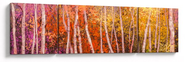 Obraz barevného lesa (170x50 cm)