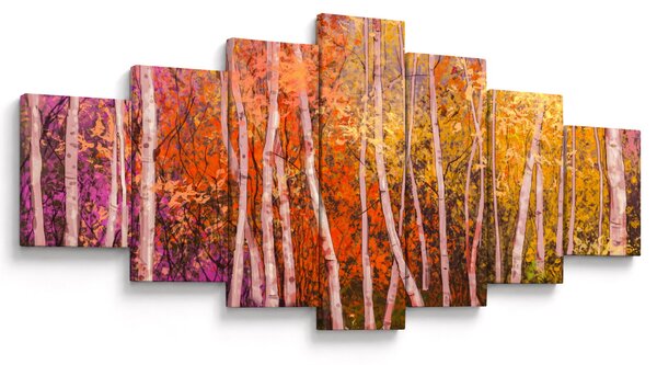 Obraz barevného lesa (210x100 cm)