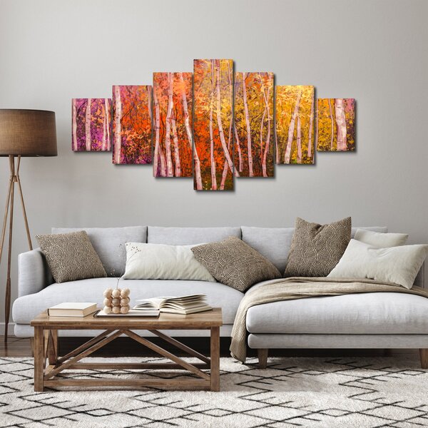 Obraz barevného lesa (210x100 cm)