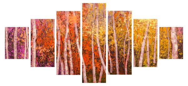 Obraz barevného lesa (210x100 cm)