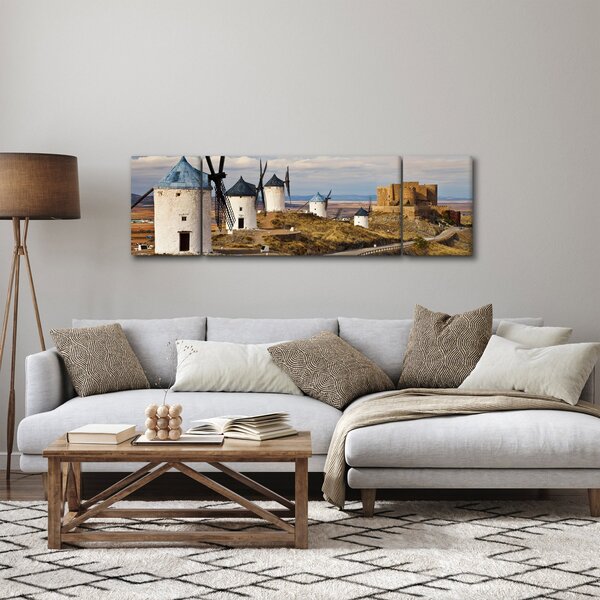 Obraz - Větrné mlýny Consuegra, Španělsko (170x50 cm)