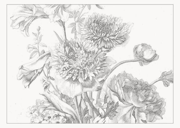 Tapeta Engraved Flowers
