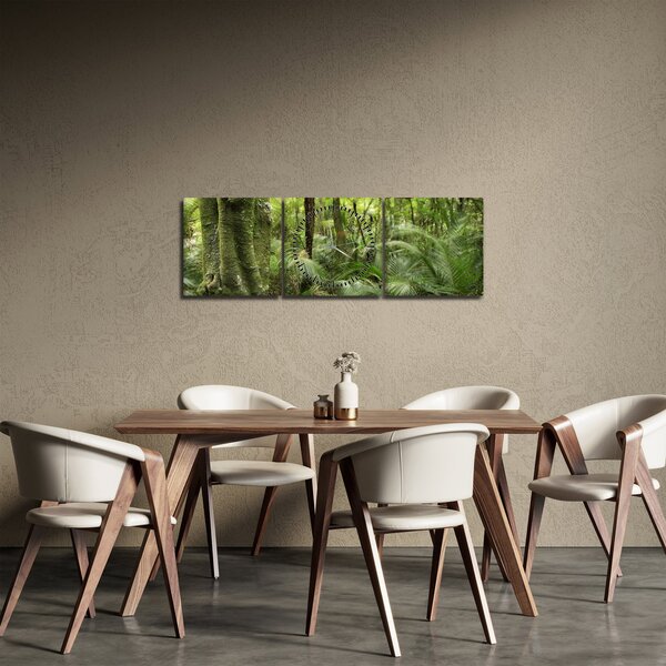 Obraz Tropický deštný prales (s hodinami) (90x30 cm)