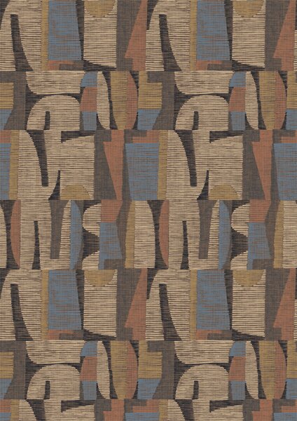 Geometrická vliesová obrazová tapeta na zeď, hnědá, červená, IMD28101, Imani, Decoprint