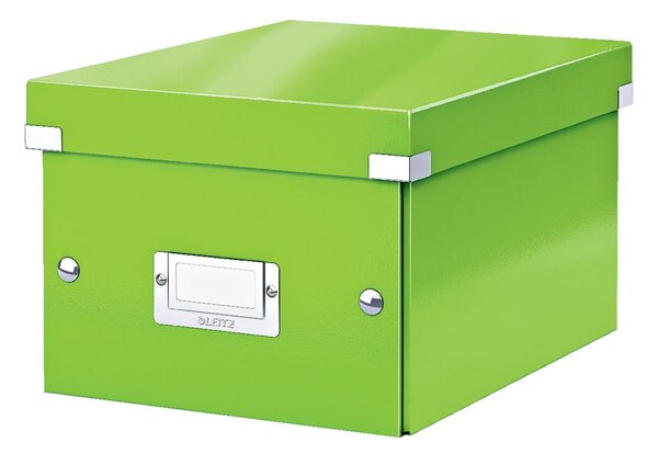 Zelený kartonový úložný box s víkem Click&Store - Leitz