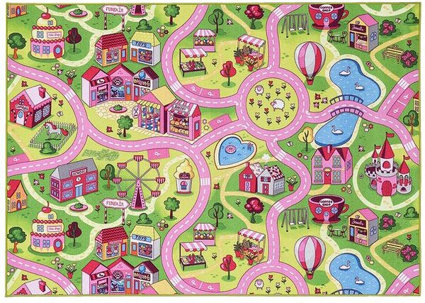 Breno Kusový koberec SWEET TOWN 26, 140x200 cm, Vícebarevné/Růžová