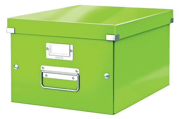 Zelený kartonový úložný box s víkem 28x37x20 cm Click&Store – Leitz