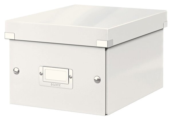 Bílý kartonový úložný box s víkem 22x28x16 cm Click&Store – Leitz