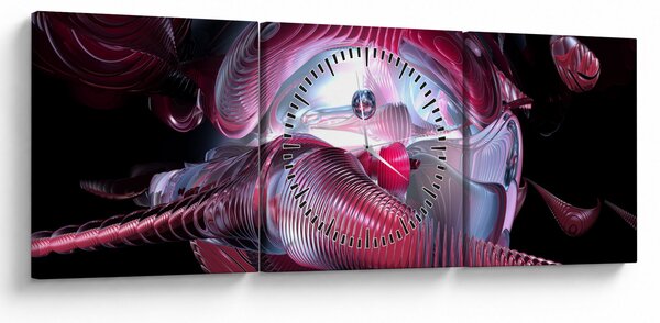 Obraz - Abstrakce, vesmírní červi (s hodinami) (90x30 cm)