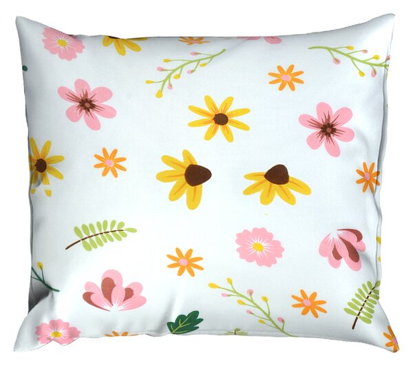Povlak mikro BASIC 40x40 cm BONETA bílý kvetiny