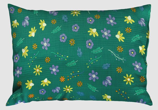 Krepové povlecení mikro BASIC BONETA zelené 140x200 cm kvetiny