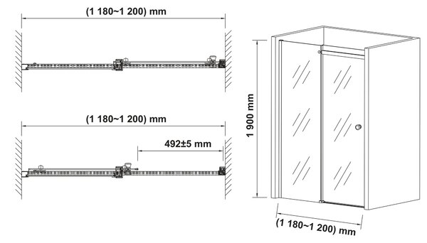Hagser Alena sprchové dveře 120 cm posuvné chrom lesk/průhledné sklo HGR60000021