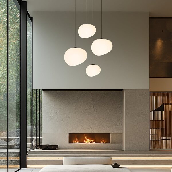 Černo-bílé závěsné svítidlo Stones – Candellux Lighting