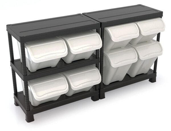 Bílý plastový úložný box s víkem 55x39x32 cm All In Box – KIS