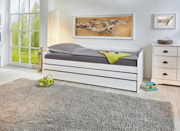 Výsuvná postel LOTAR bílá 90x200 cm