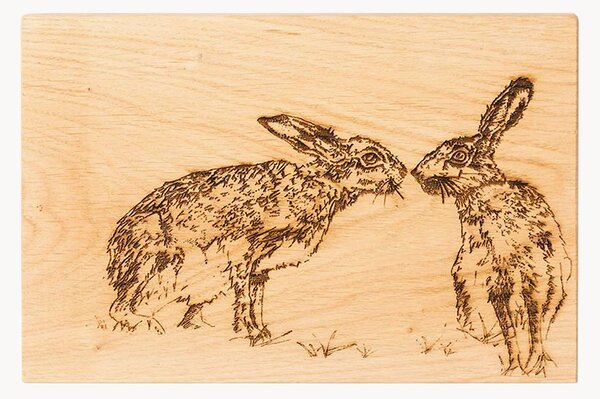 Servírovací prkénko z dubového dřeva Kissing Hare