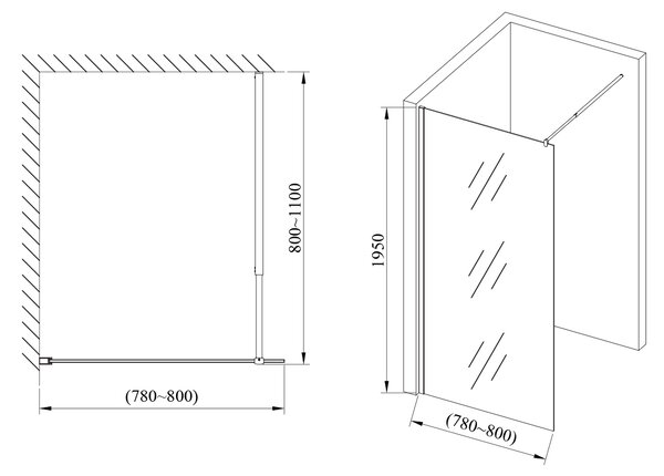 Hagser Bertina sprchová zástěna walk-in 80 cm chrom lesk/průhledné sklo HGR14000022