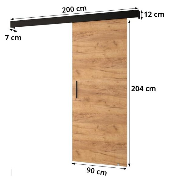 Posuvné dveře 90 cm Sharlene X (dub artisan + dub artisan + černá)