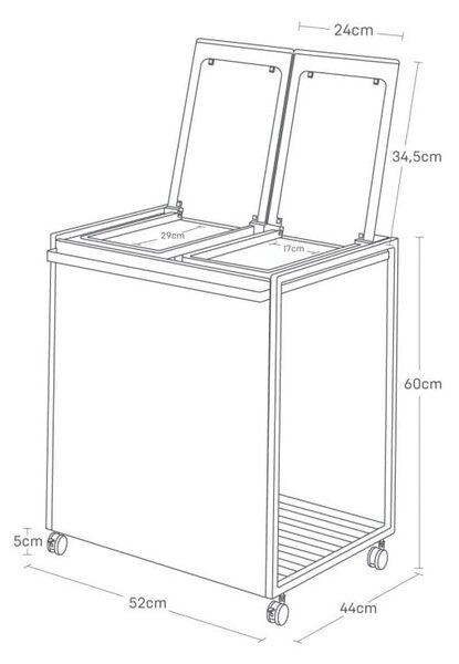 Bílý kovový odpadkový koš na tříděný odpad Tower – YAMAZAKI