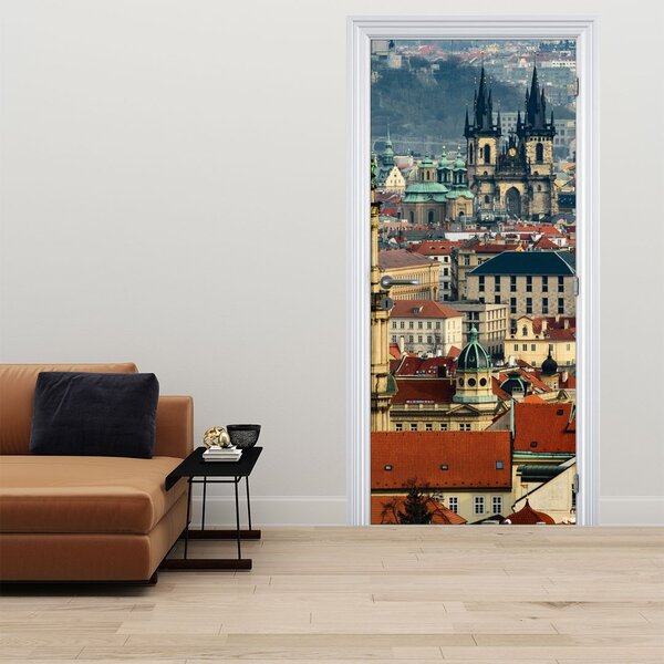 Fototapeta na dveře - Panorama Prahy (95x205cm)