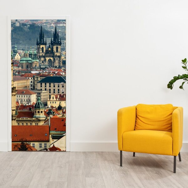 Fototapeta na dveře - Panorama Prahy (95x205cm)